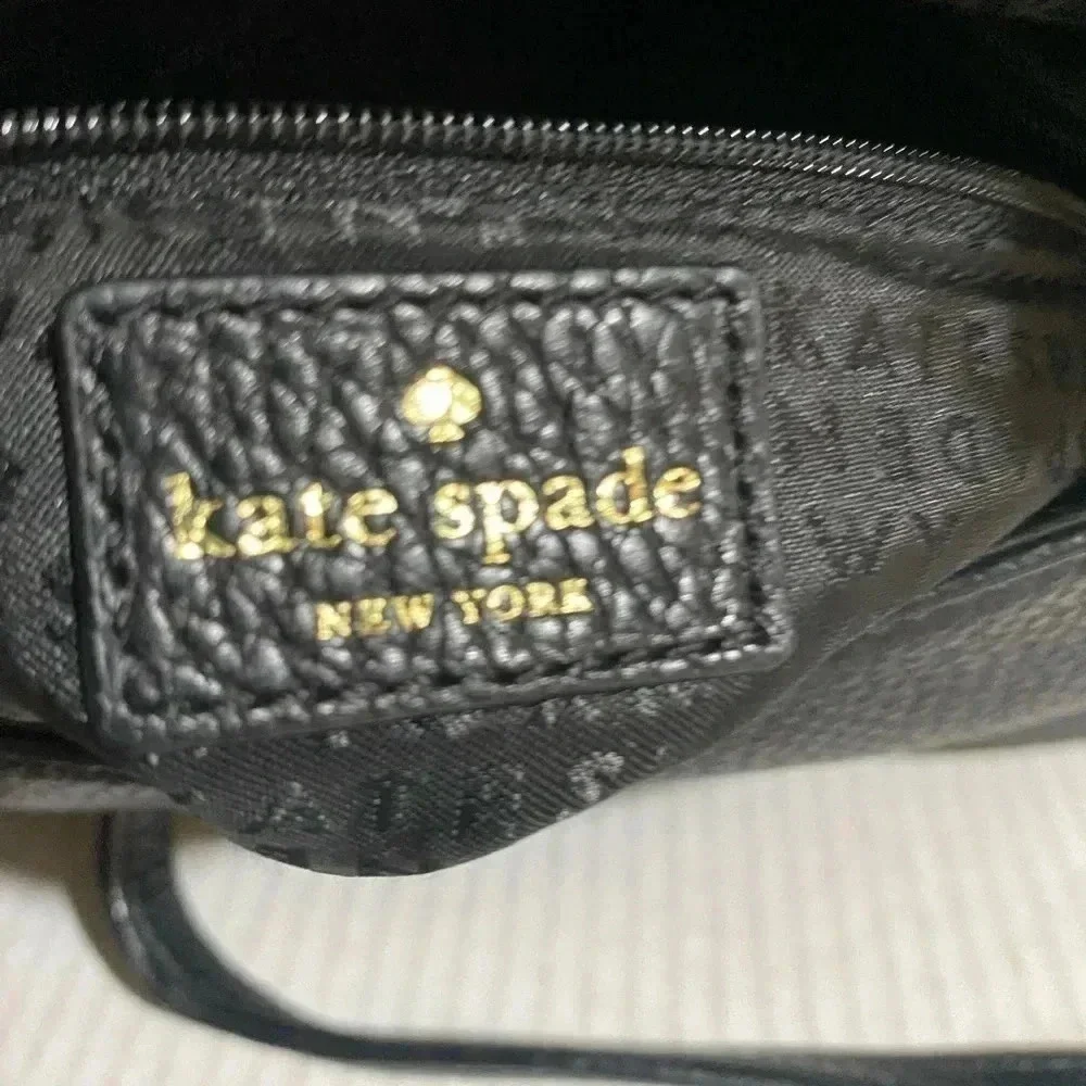 Kate spade black pebbled leather satchel handbag